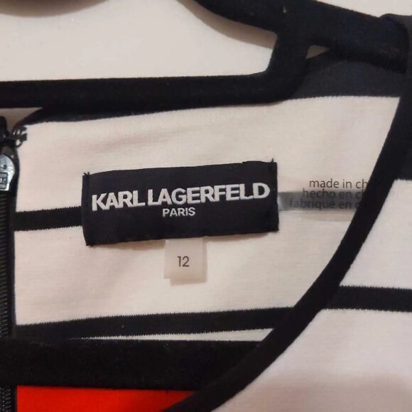 Karl Lagerfeld Striped Summer Dress - Size 12 - Picture 2 of 4